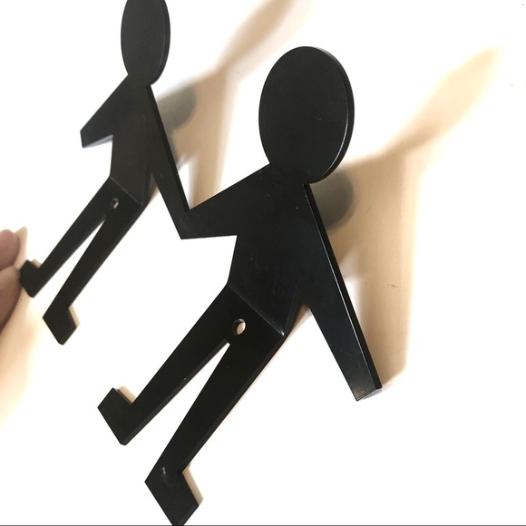 2 Person Silhouette Black Metal Hooks - Picture 3 of 5